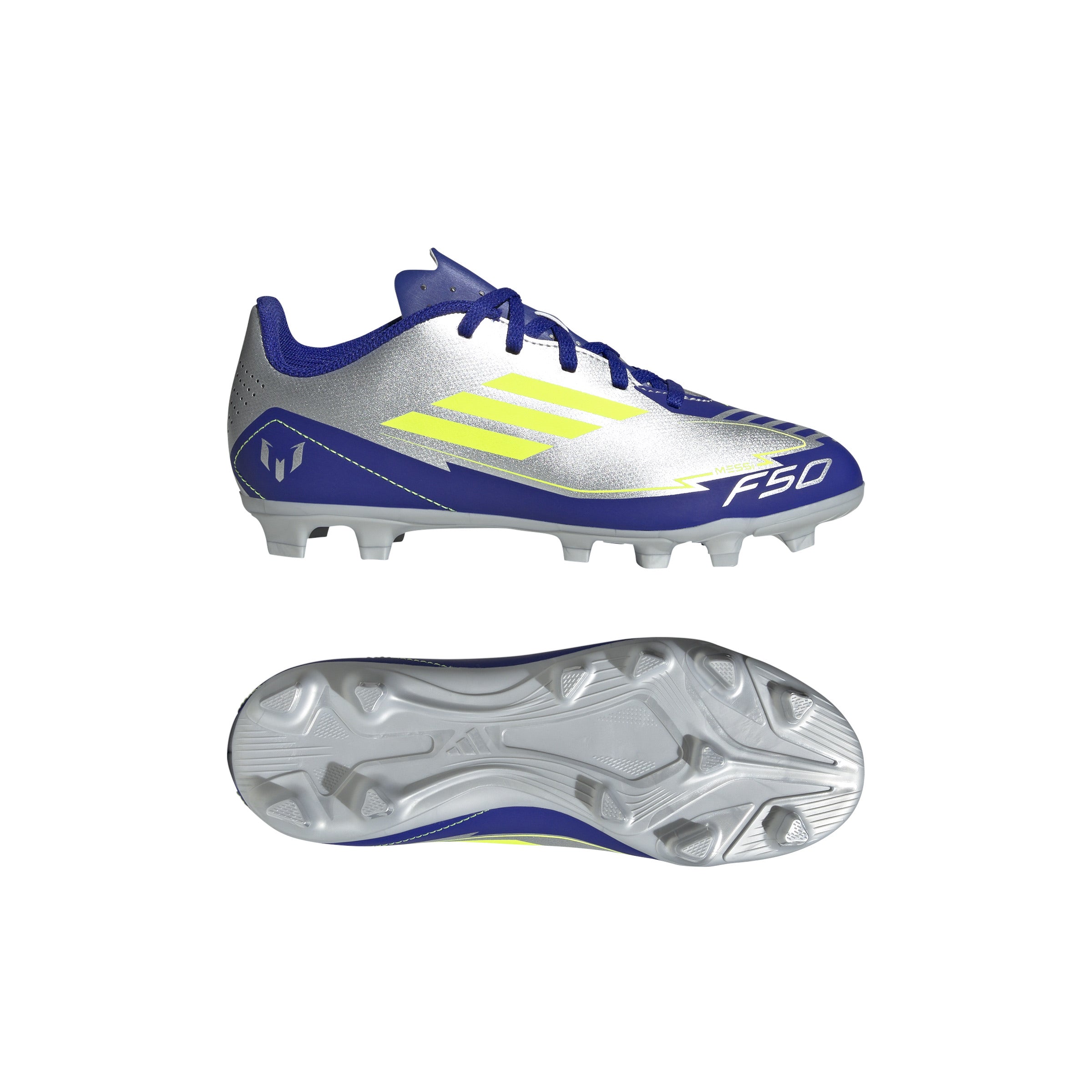 adidas F50 Club Messi Firm/Multi-Ground Boots Junior Silver