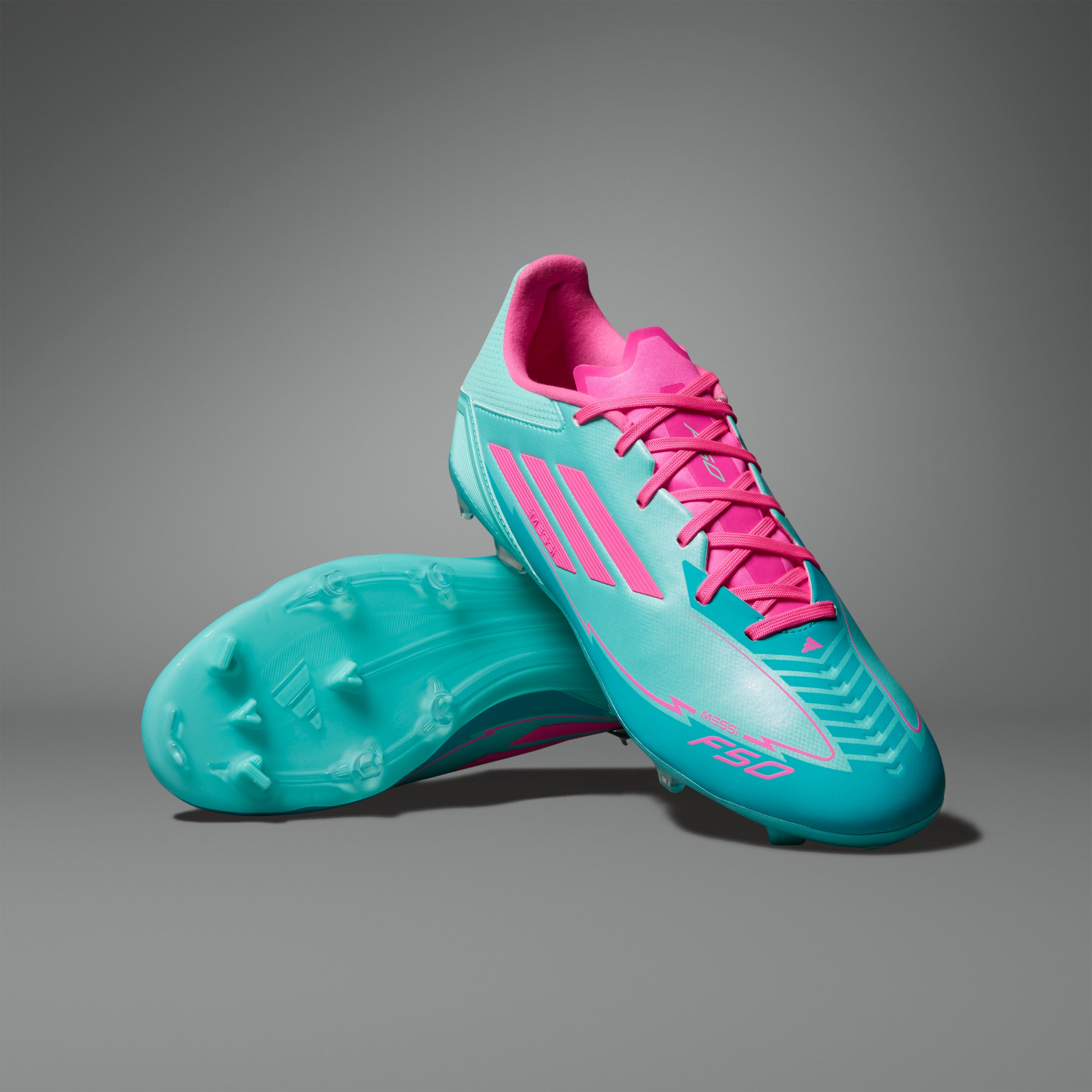 adidas F50 League Messi Firm/Multi-Ground Boots Flash Aqua/Lucid Pink/Lucid Cyan