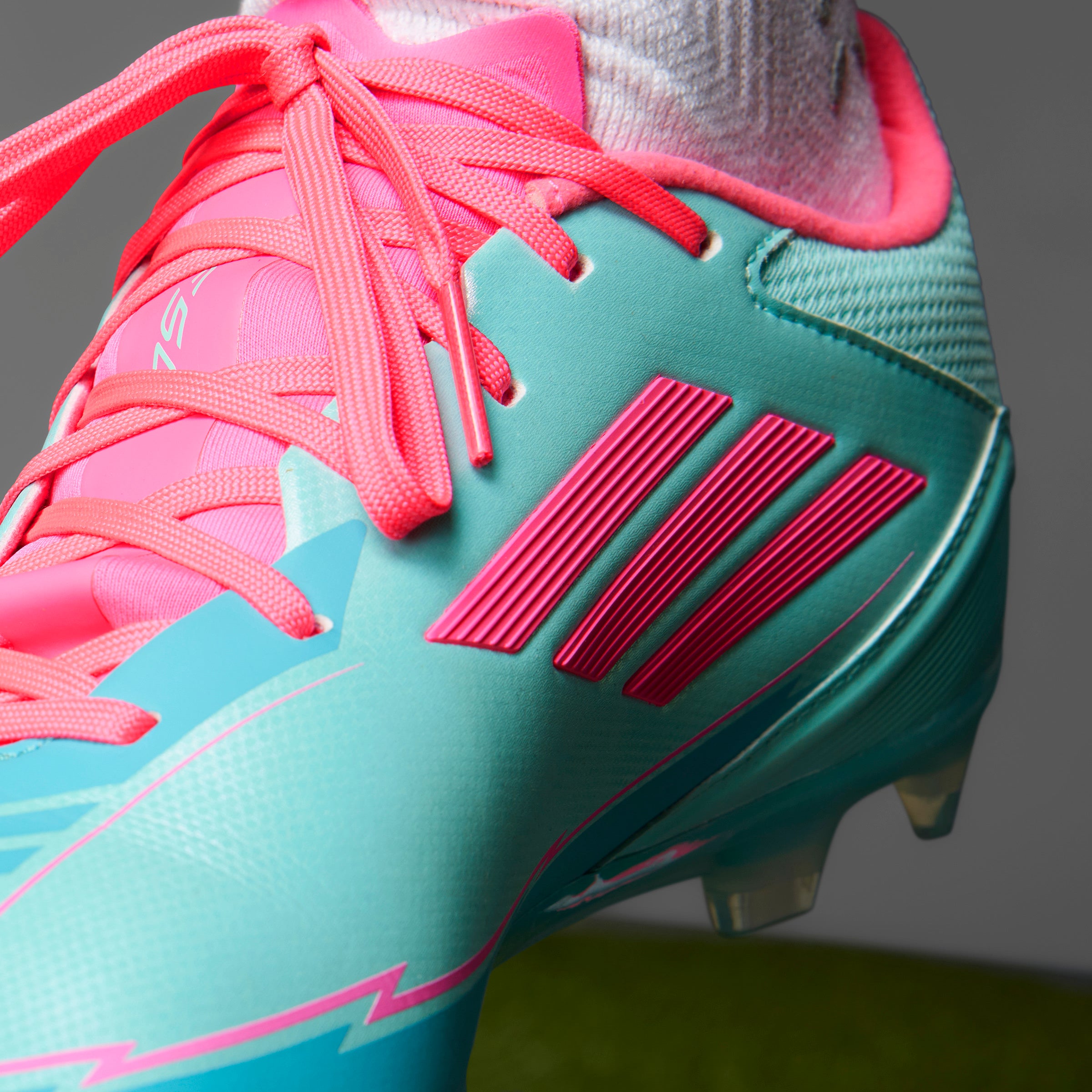 adidas F50 League Messi Firm/Multi-Ground Boots Flash Aqua/Lucid Pink/Lucid Cyan
