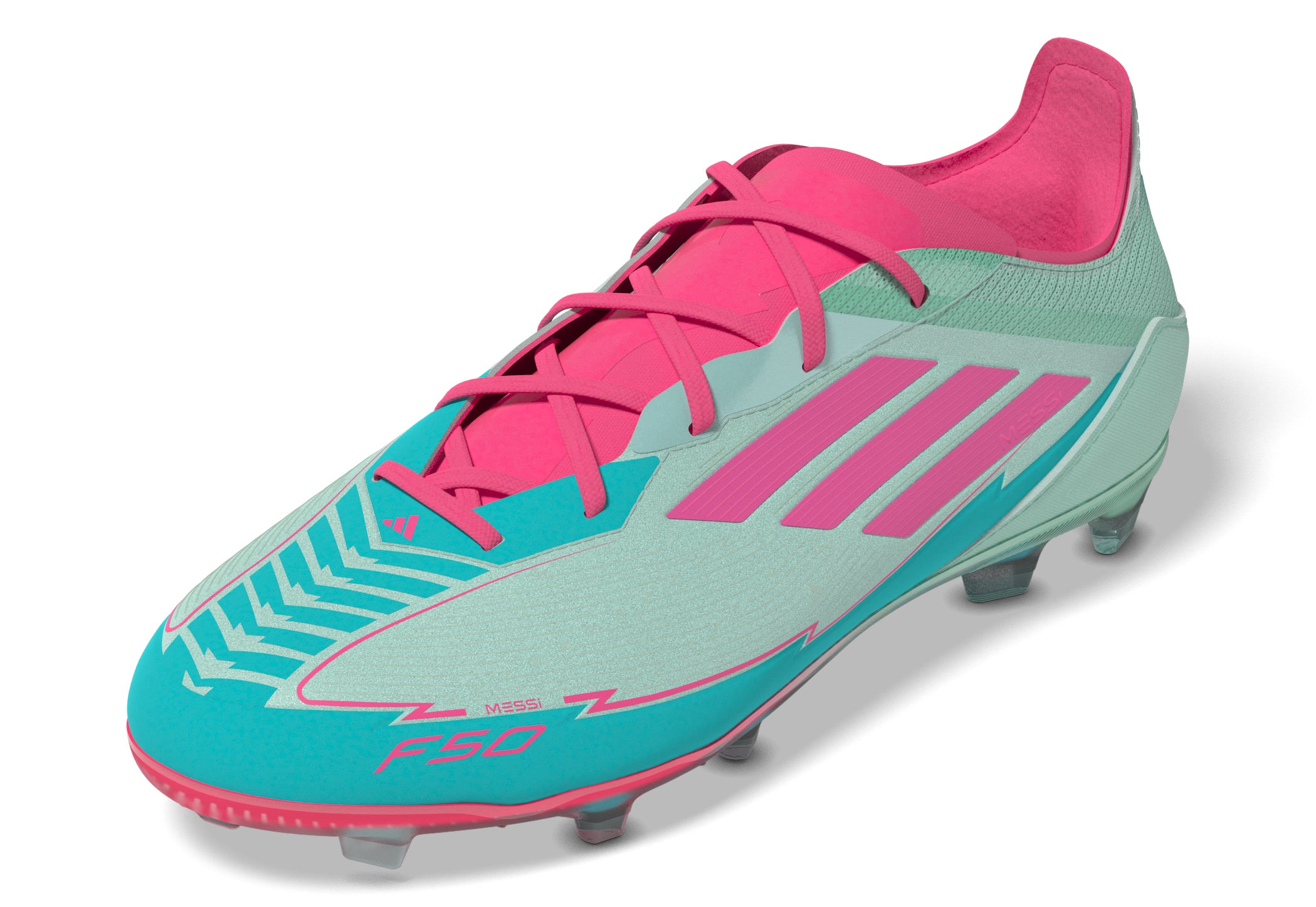 adidas F50 Elite Messi Firm Ground Boots Junior Aqua/Pink