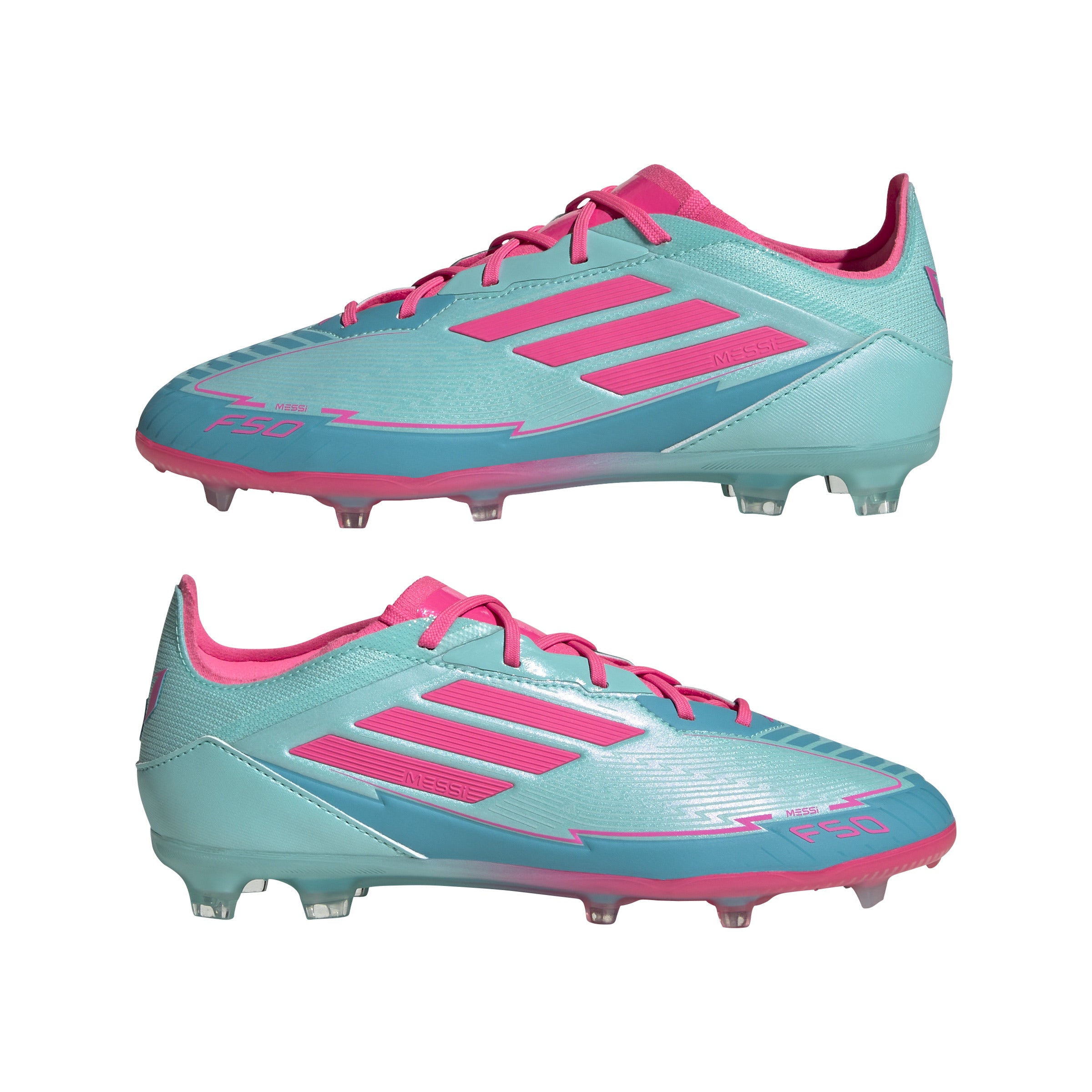 adidas F50 Elite Messi Firm Ground Boots Junior Aqua/Pink