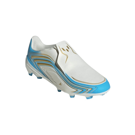 adidas F50 Messi League Laceless FG Firm Ground Youth Soccer Cleats - Blue
