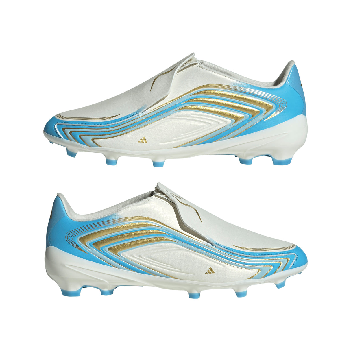 adidas F50 Messi League Laceless FG Firm Ground Youth Soccer Cleats - Blue