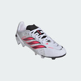 adidas Predator Elite Firm Ground Youth Soccer Cleats - White/Black