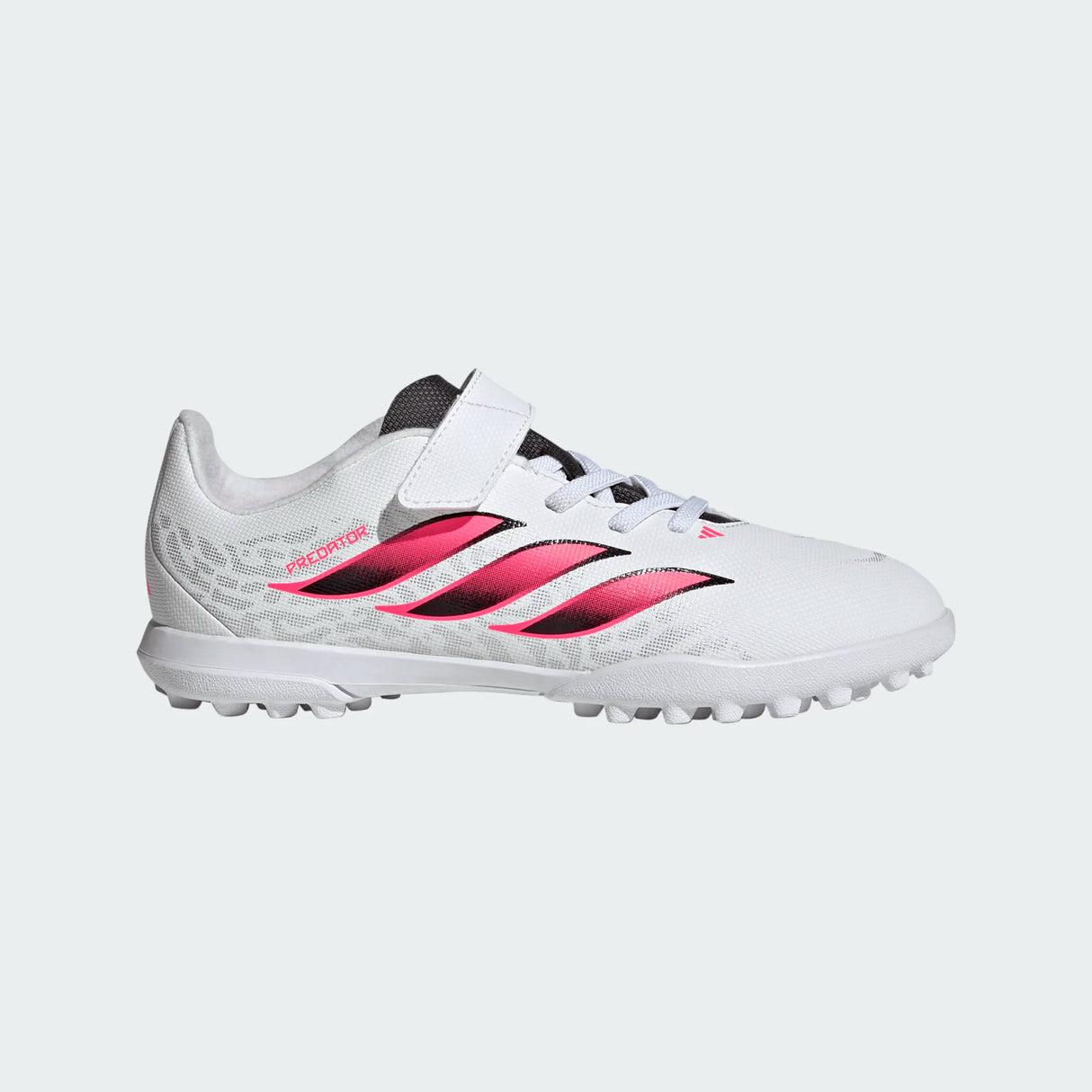 adidas Predator Club Hook & Loop Turf Youth Soccer Cleats - White/Black