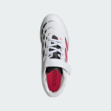 adidas Predator Club Hook & Loop Turf Youth Soccer Cleats - White/Black