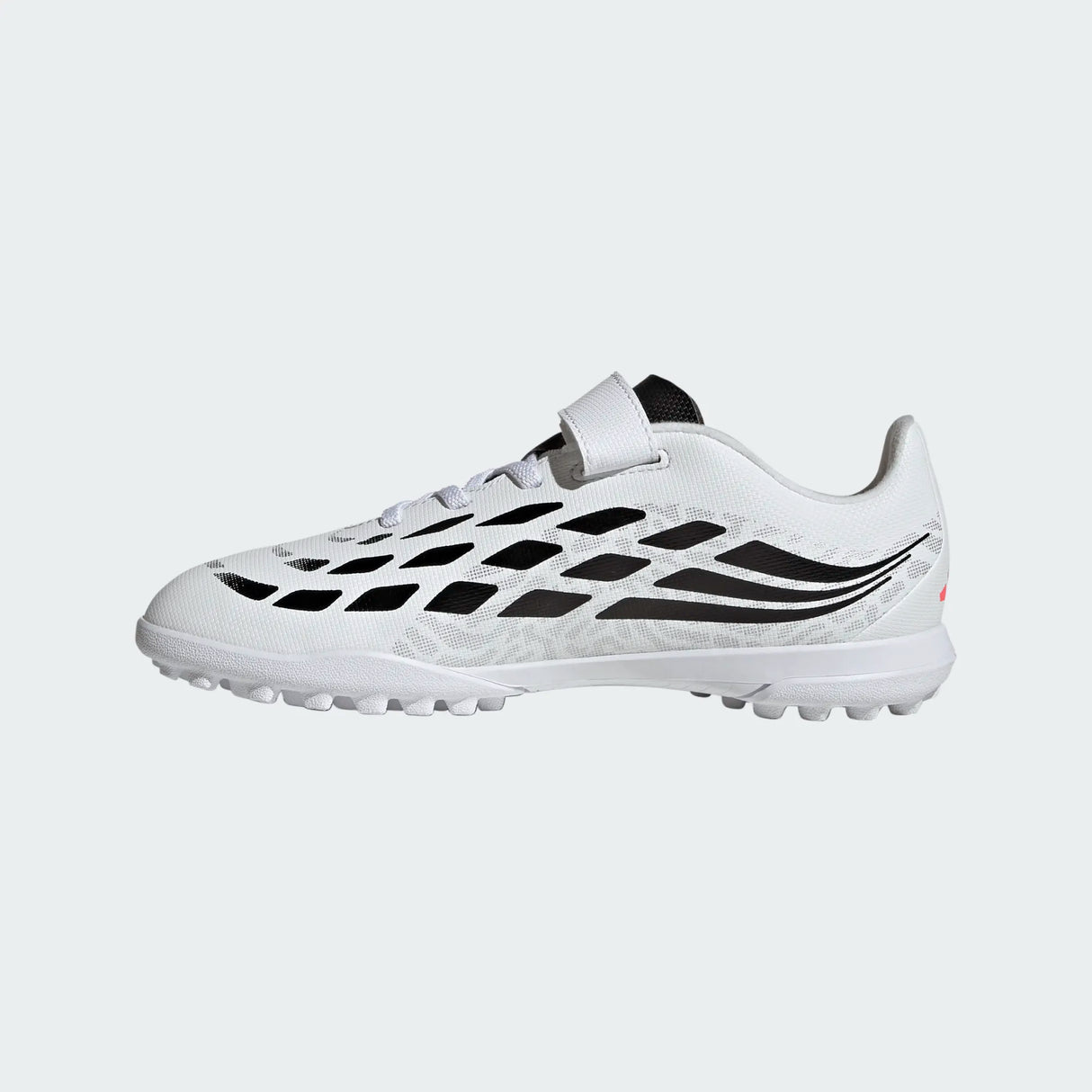 adidas Predator Club Hook & Loop Turf Youth Soccer Cleats - White/Black