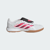 adidas Predator League Fold-Over Tongue Indoor Youth Soccer Shoes - White/Black