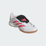 adidas Predator League Fold-Over Tongue Indoor Youth Soccer Shoes - White/Black