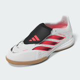 adidas Predator League Fold-Over Tongue Indoor Youth Soccer Shoes - White/Black