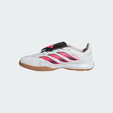 adidas Predator League Fold-Over Tongue Indoor Youth Soccer Shoes - White/Black