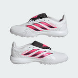adidas Predator League Fold- Over Tongue Turf Youth Soccer Cleats - White/Black