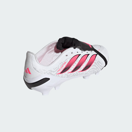 adidas Predator League Fold-Over Tongue Firm Ground Youth Soccer Cleats - White/Black