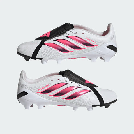 adidas Predator League Fold-Over Tongue Firm Ground Youth Soccer Cleats - White/Black