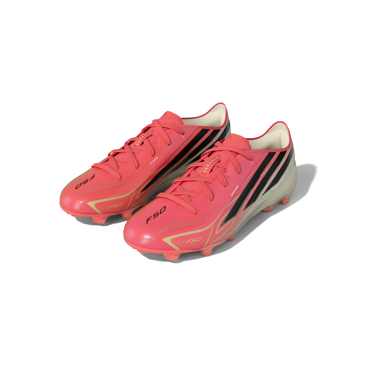 Botines de Fútbol Juveniles adidas F50 Hyperfast Elite para Terreno Firme - Turquesa/Negro/Dorado