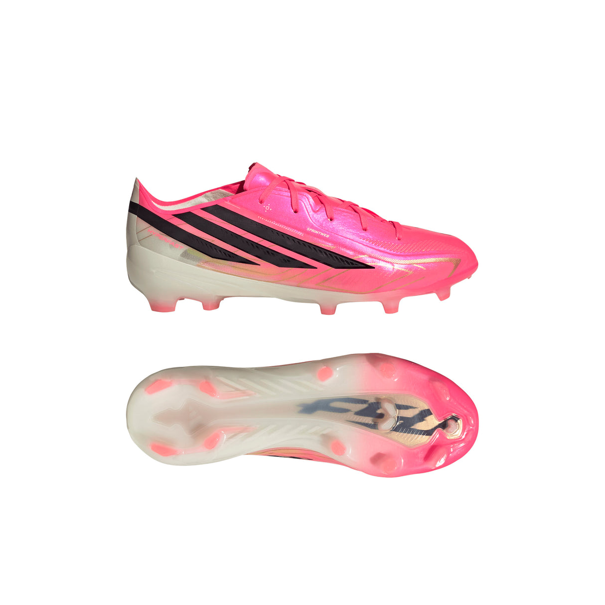 Botines de Fútbol Juveniles adidas F50 Hyperfast Elite para Terreno Firme - Turquesa/Negro/Dorado