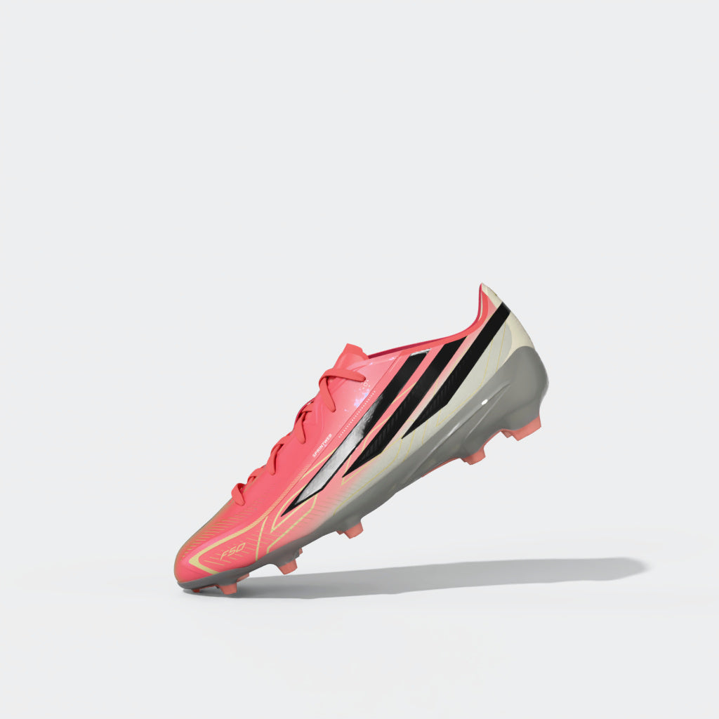 Botines de Fútbol Juveniles adidas F50 Hyperfast Elite para Terreno Firme - Turquesa/Negro/Dorado