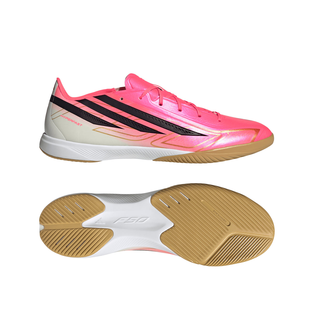 adidas F50 Hyperfast League Indoor Men's Soccer Shoes - Turquesa/Black/Gold
