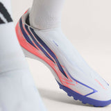 adidas F50 Hyperfast League Laceless Turf Men's Soccer Cleats - White/Purple
