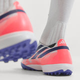 adidas F50 Hyperfast League Laceless Turf Men's Soccer Cleats - White/Purple
