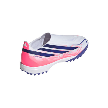 adidas F50 Hyperfast League Laceless Turf Men's Soccer Cleats - White/Purple