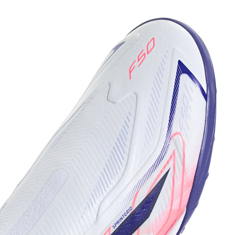 adidas F50 Hyperfast League Laceless Turf Men's Soccer Cleats - White/Purple