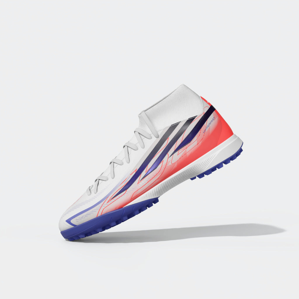 adidas F50 Hyperfast League Mid Turf Men's Soccer Cleats - White/Purple