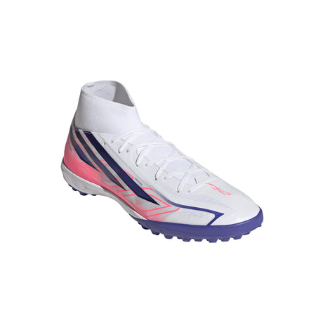 adidas F50 Hyperfast League Mid Turf Men's Soccer Cleats - White/Purple