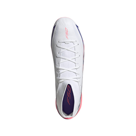 adidas F50 Hyperfast League Mid Firm Ground Men's Soccer Cleats - White/Purple
