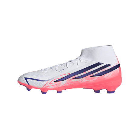 adidas F50 Hyperfast League Mid Firm Ground Men's Soccer Cleats - White/Purple