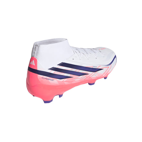adidas F50 Hyperfast League Mid Firm Ground Men's Soccer Cleats - White/Purple