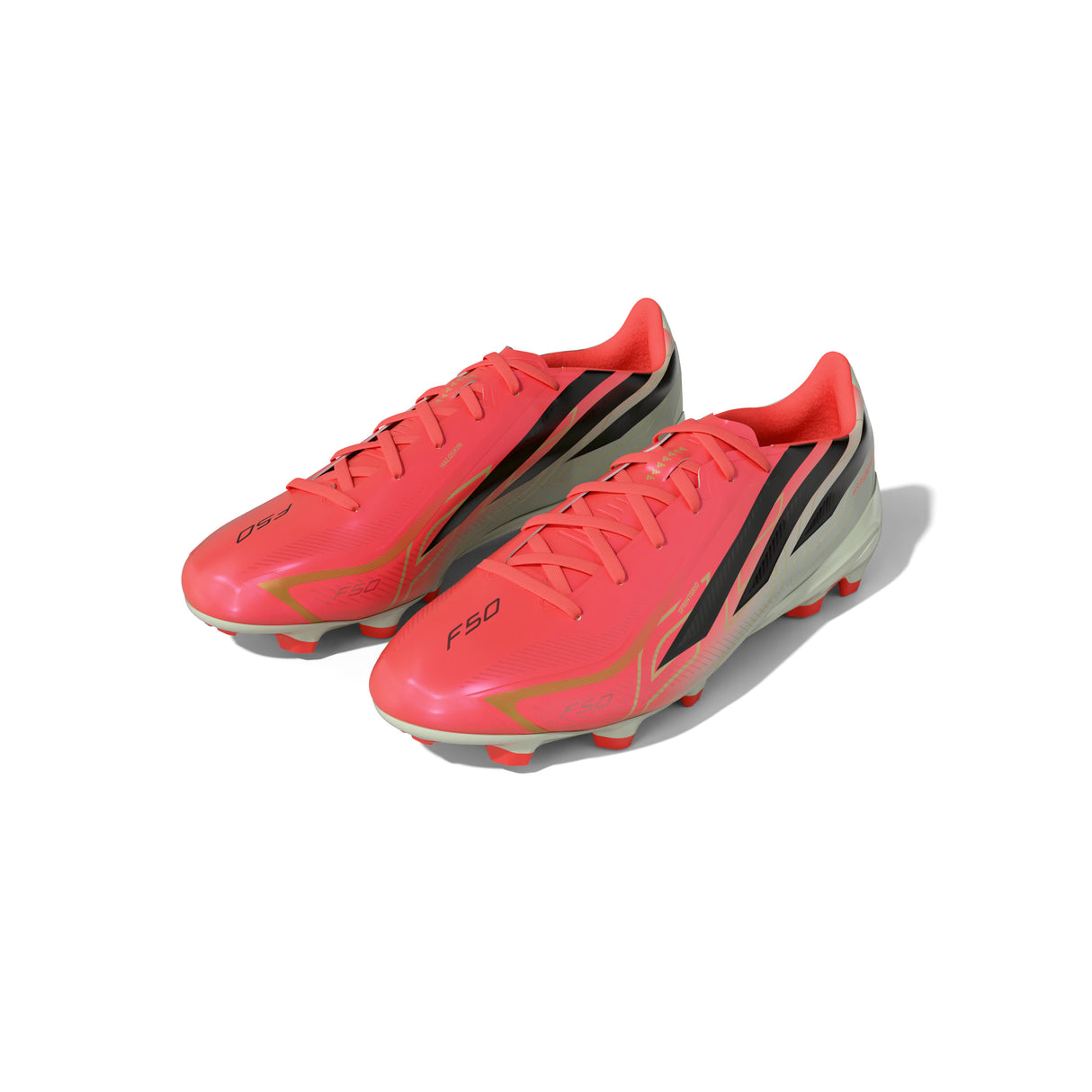 Botines de fútbol para terreno firme adidas F50 Hyperfast League para hombre - Turquesa/Negro/Oro