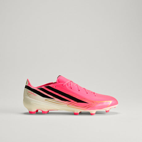 Botines de fútbol para terreno firme adidas F50 Hyperfast League para hombre - Turquesa/Negro/Oro