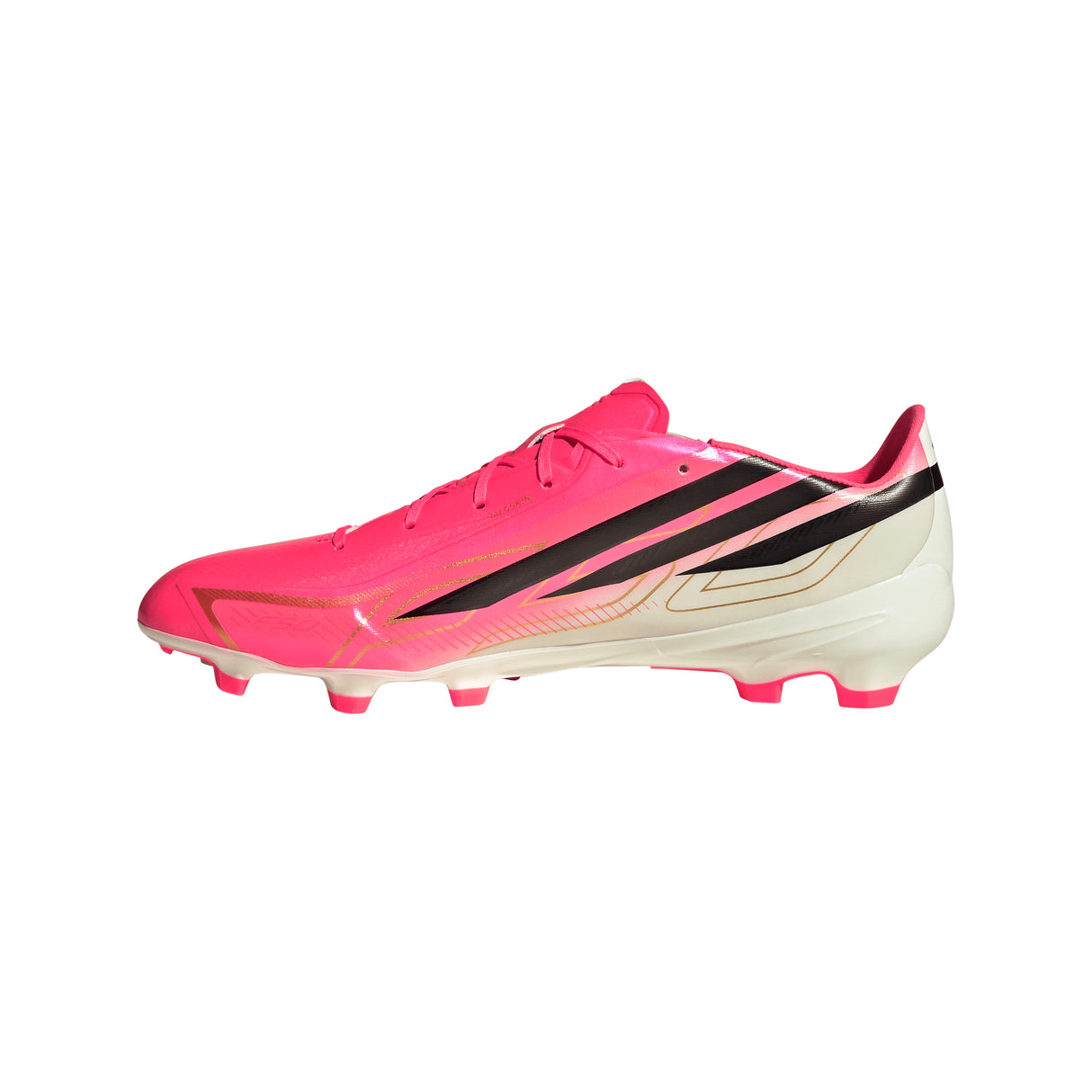 Botines de fútbol para terreno firme adidas F50 Hyperfast League para hombre - Turquesa/Negro/Oro