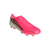 Botines de fútbol para terreno firme adidas F50 Hyperfast League para hombre - Turquesa/Negro/Oro
