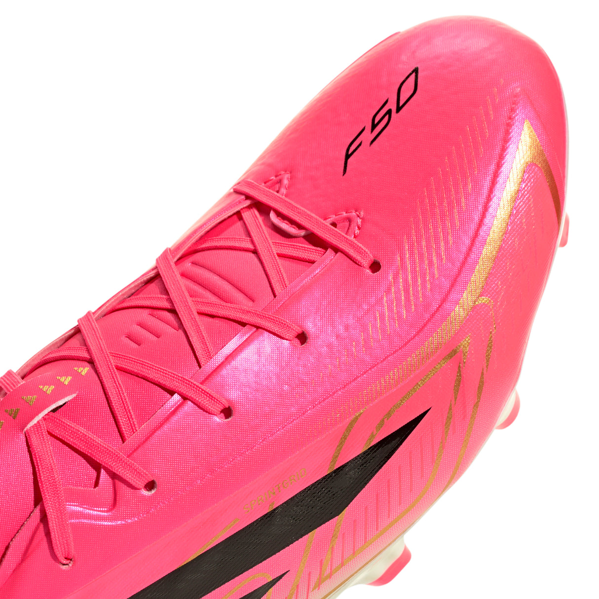 Botines de fútbol para terreno firme adidas F50 Hyperfast League para hombre - Turquesa/Negro/Oro