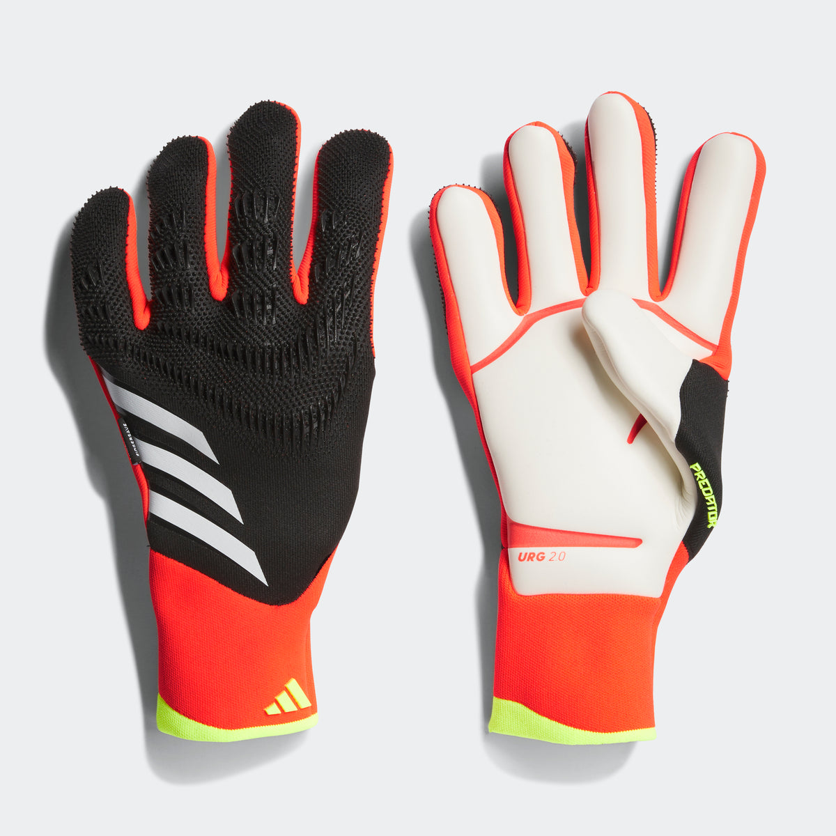 adidas Predator Pro Fingersave Goalkeeper Gloves Black/Solar Red/Yellow