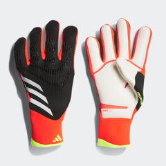 adidas Predator Pro Fingersave Goalkeeper Gloves Black/Solar Red/Yellow
