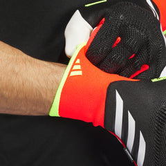 adidas Predator Pro Fingersave Goalkeeper Gloves Black/Solar Red/Yellow