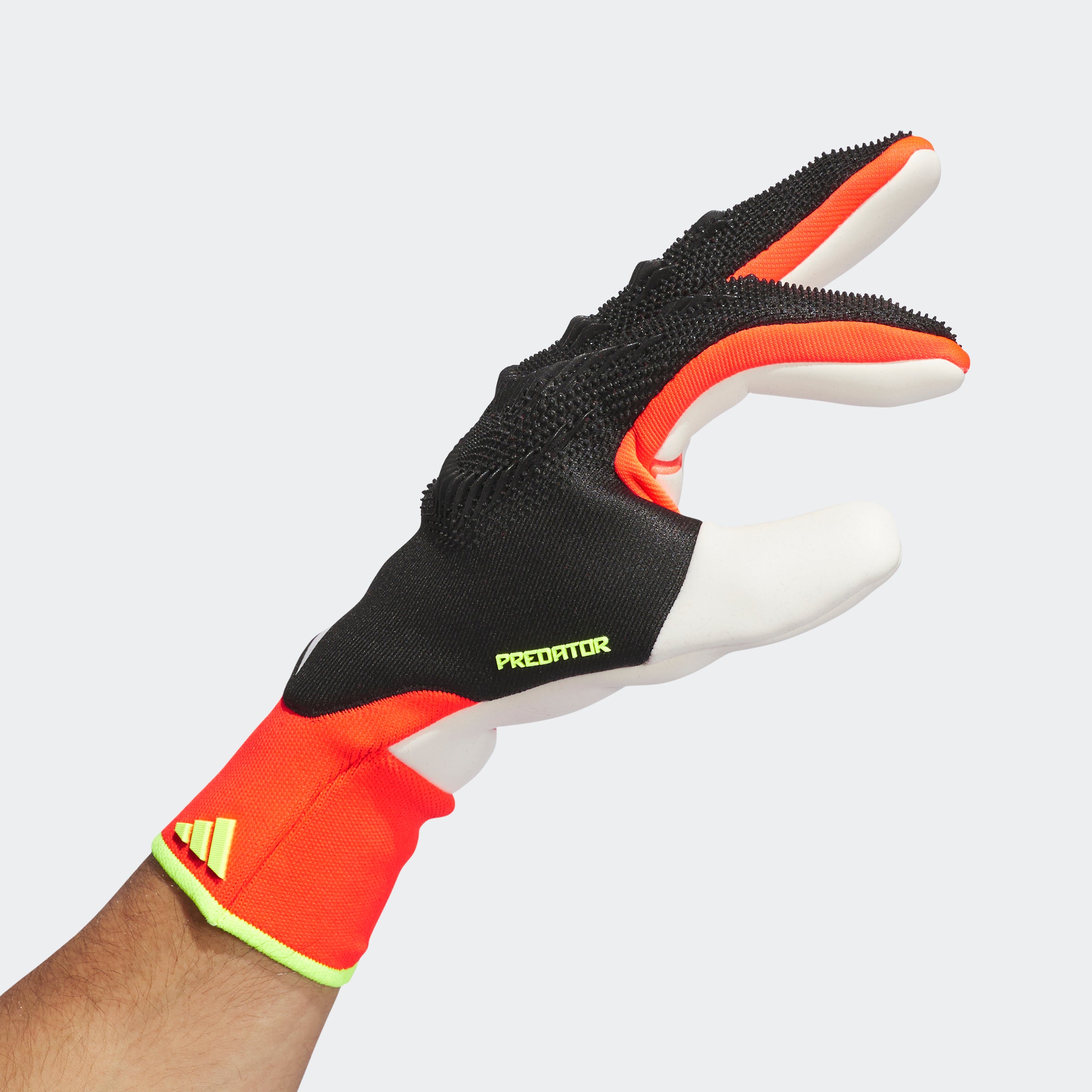 adidas Predator Pro Fingersave Goalkeeper Gloves Black/Solar Red/Yellow