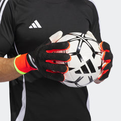 adidas Predator Pro Fingersave Goalkeeper Gloves Black/Solar Red/Yellow