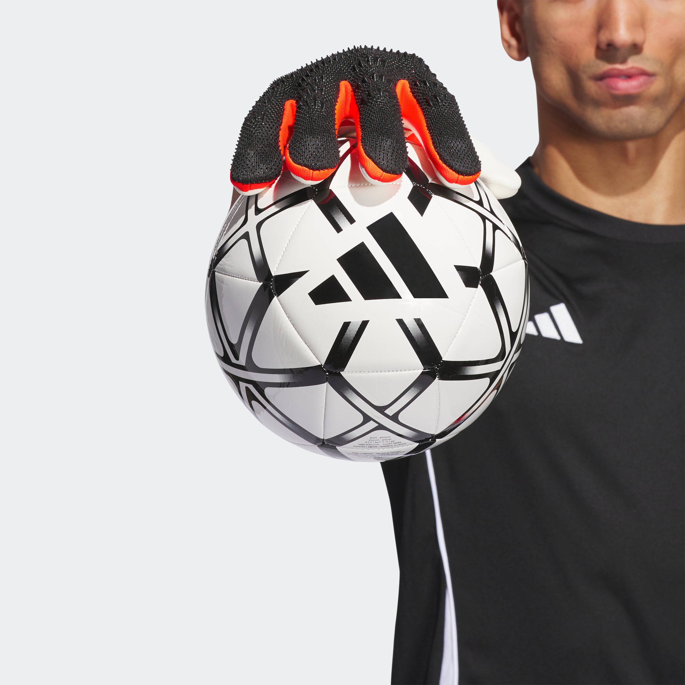 adidas Predator Pro Fingersave Goalkeeper Gloves Black/Solar Red/Yellow