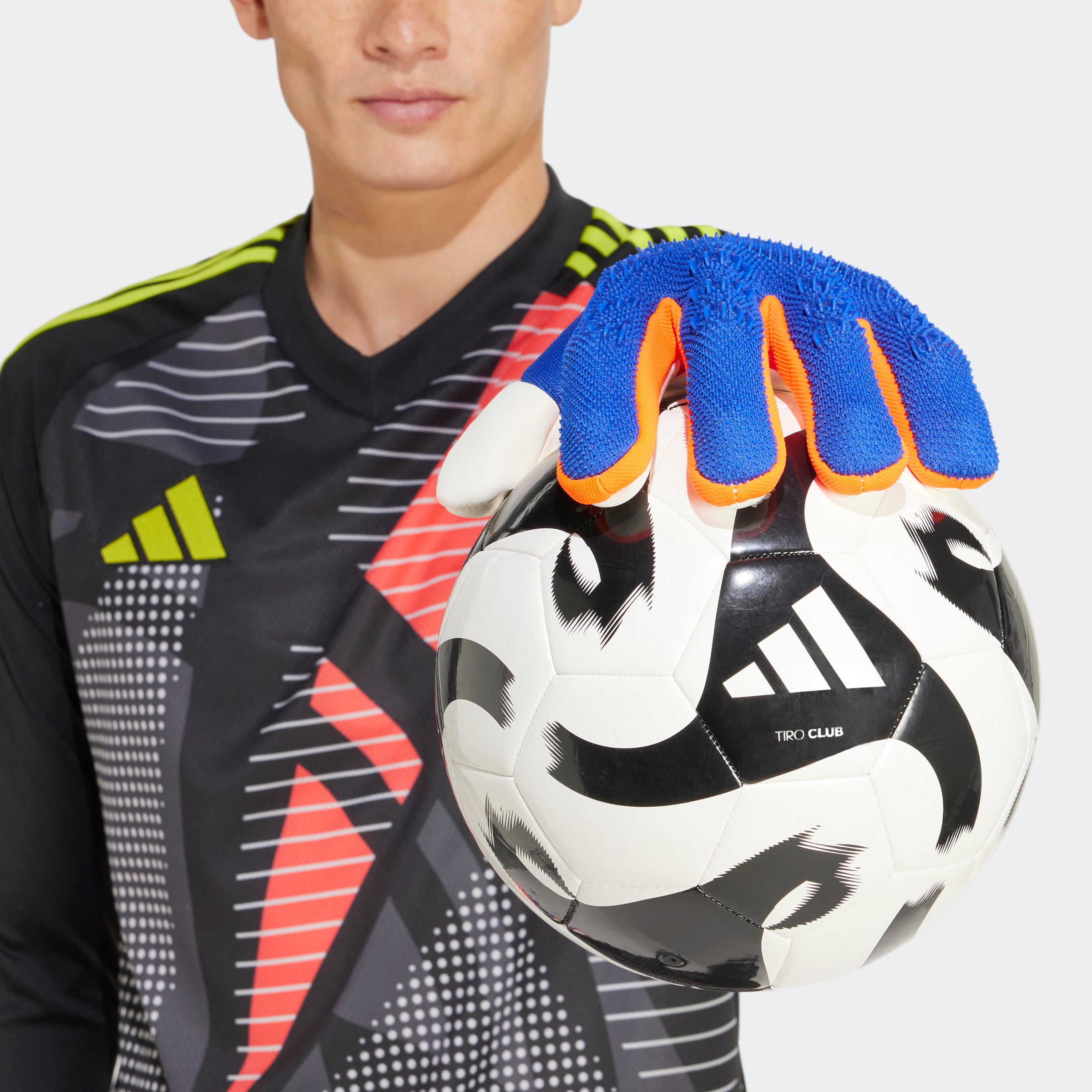 adidas Predator Pro Fingersave Goalkeeper Gloves Lucid Blue/Red/White