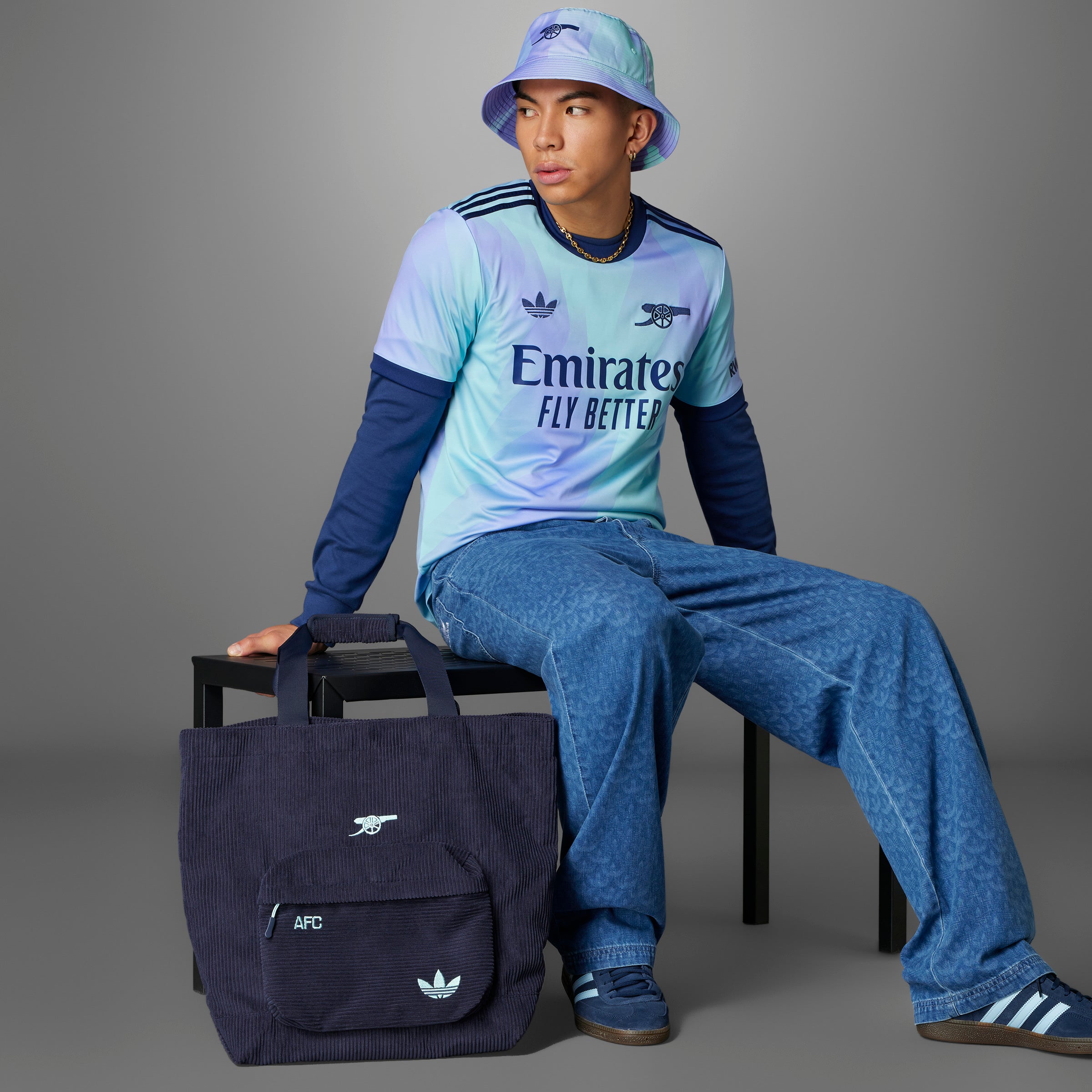 adidas Men's Arsenal Third Jersey 24/25 Aqua/Purple
