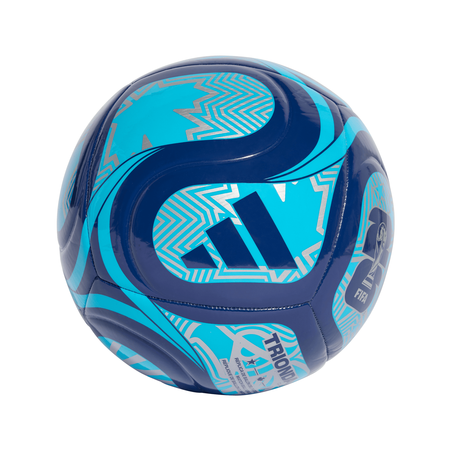 adidas World Cup Trionda Club Soccer Ball 26 - Indigo/Silver