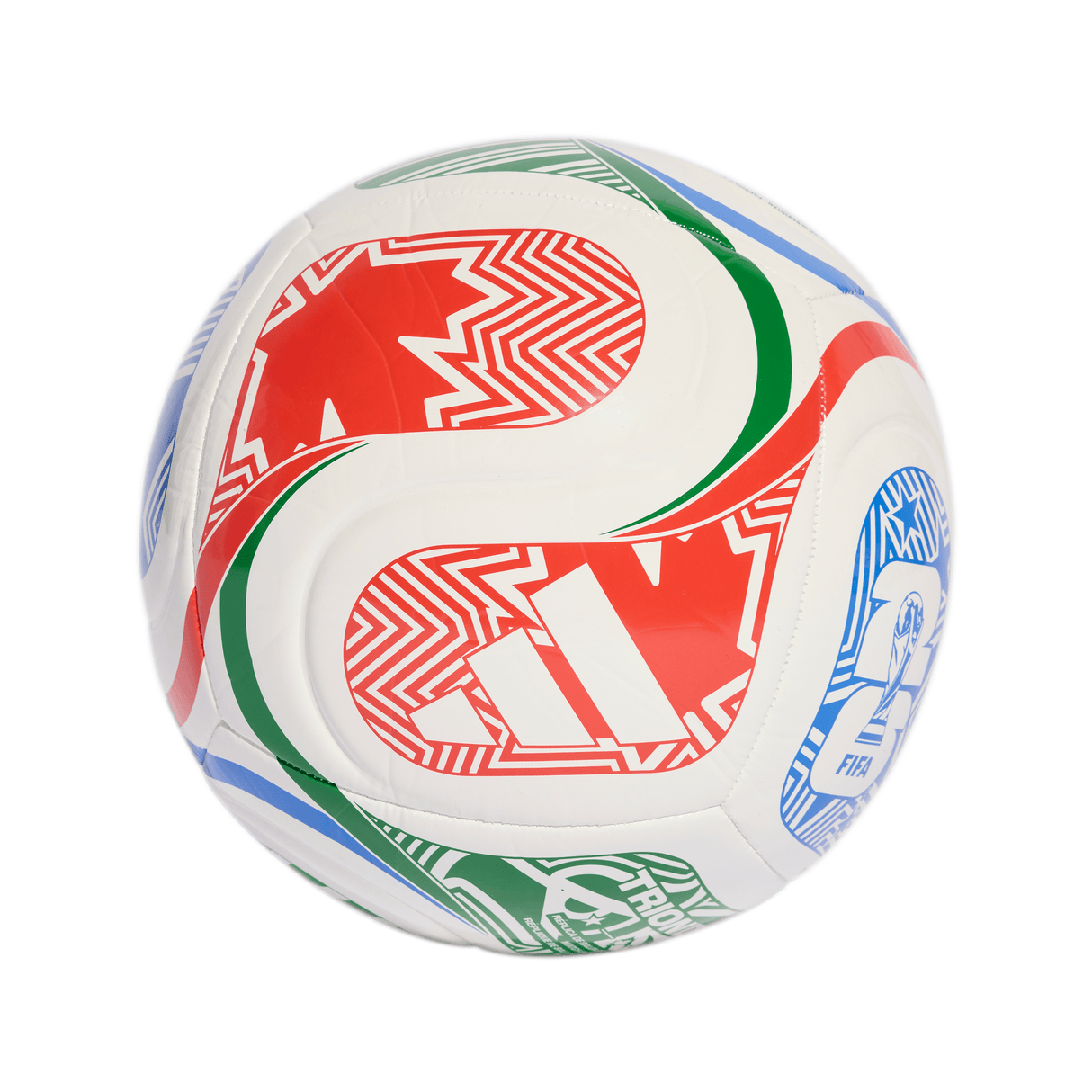 adidas World Cup 26 Trionda Club Soccer Ball - White/Red/Blue/Green