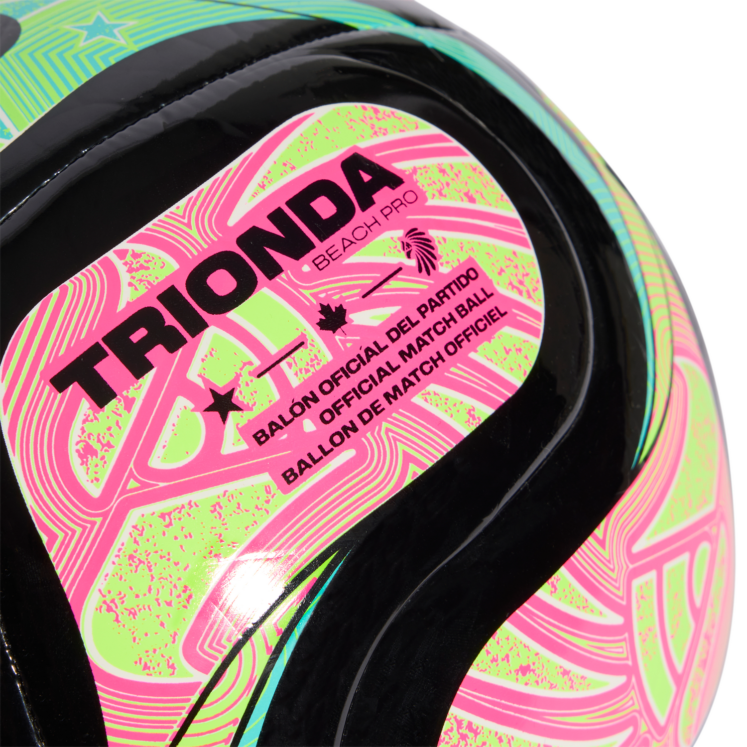 adidas World Cup 26 Trionda Pro Beach Soccer Ball - Black/Pink/Lemon