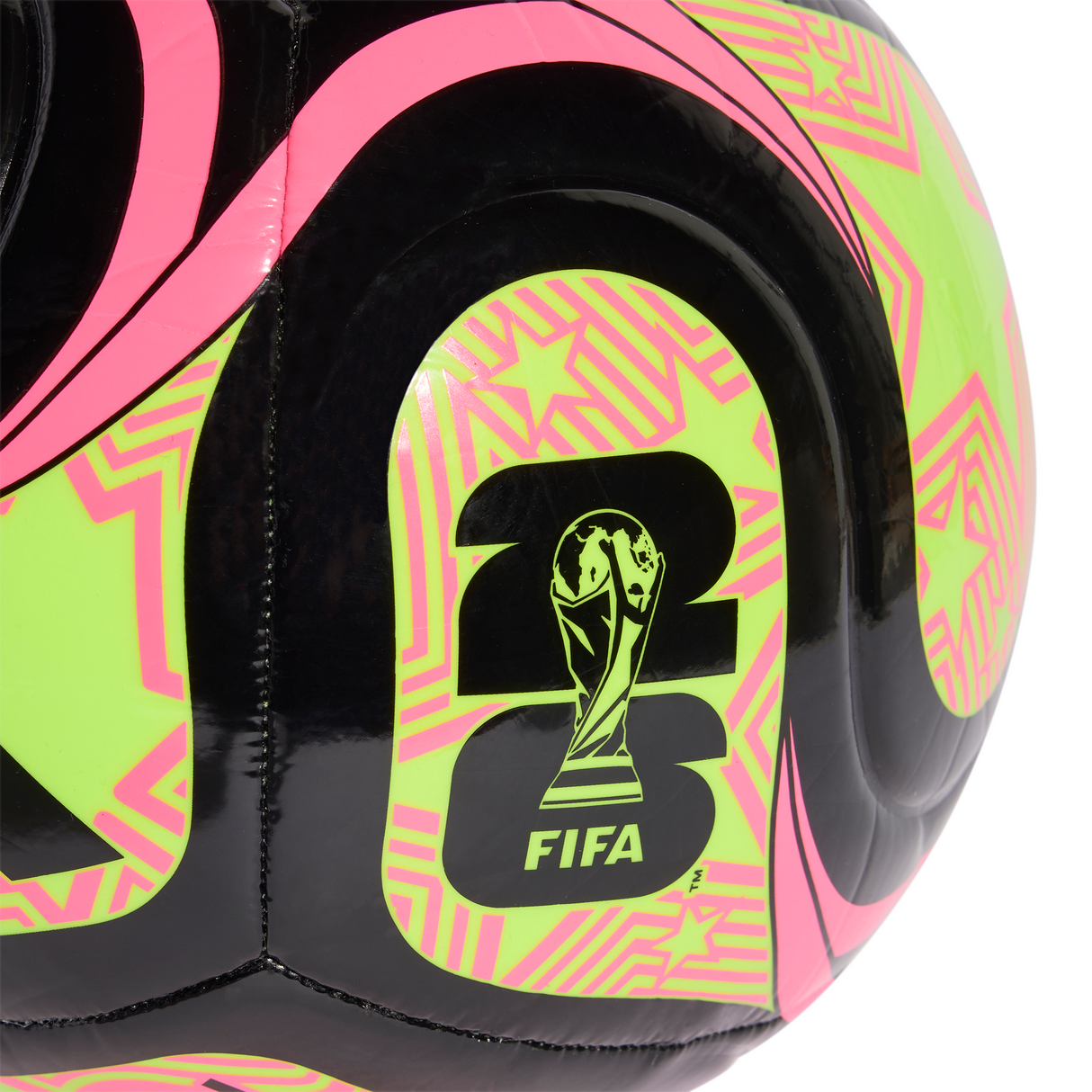 adidas World Cup Trionda Club Soccer Ball 26 - Black/Lemon/Pink