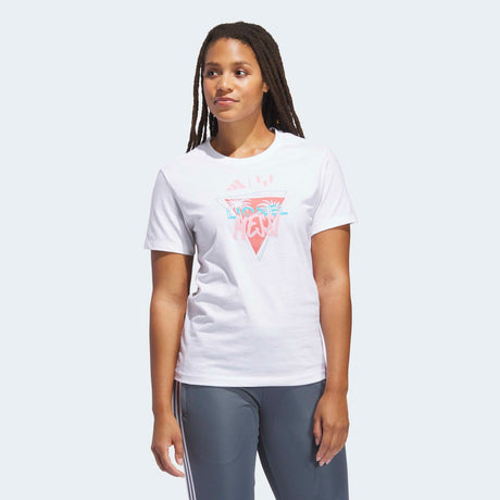 Camiseta adidas Triangle Palms para Mujer - Blanco