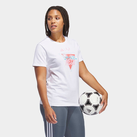 Camiseta adidas Triangle Palms para Mujer - Blanco